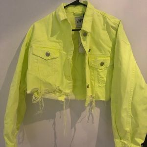 bright yellow denim jacket